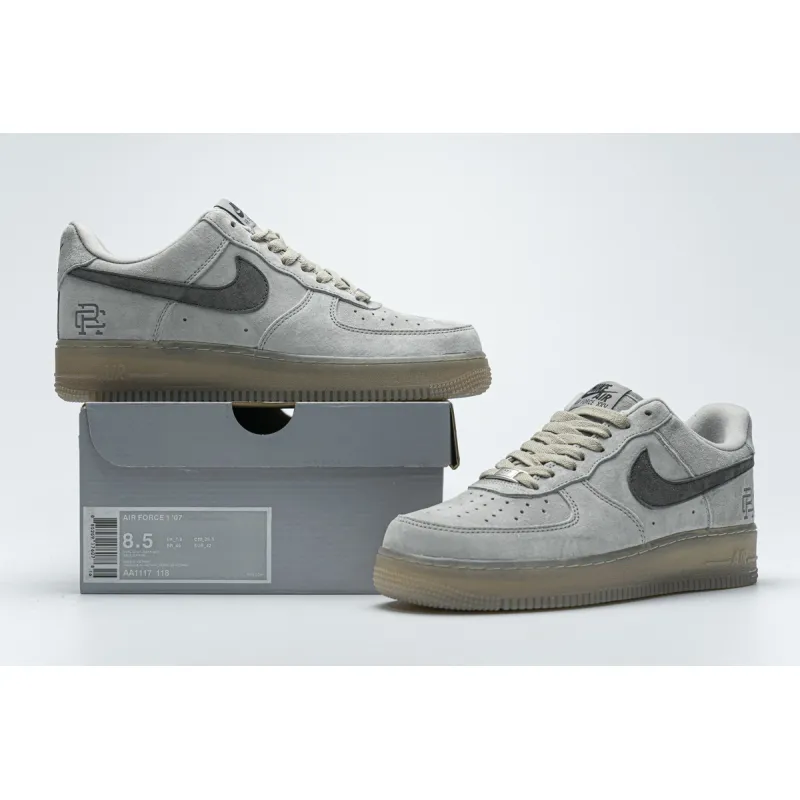 OG Force 1 Low Suede Light Grey x Reigning Champ AA1117-118