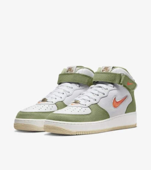 Cool shoes Air Force 1 Middle '07 Olive Green and Total Orange
