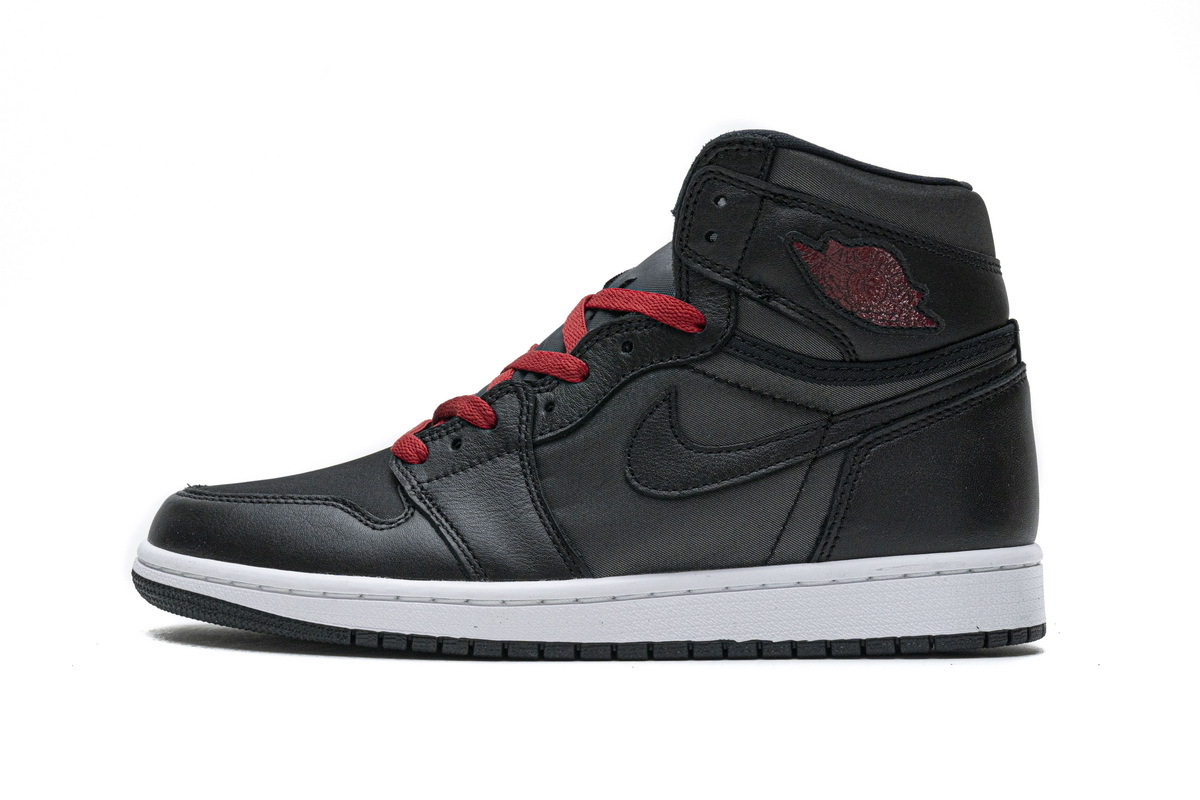 Jordan 1 Retro High Black Satin Gym Red