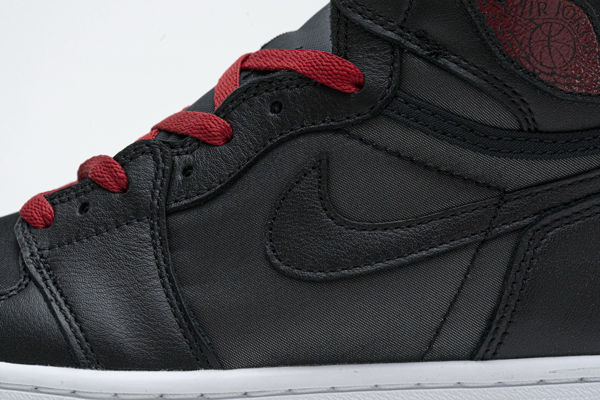 Jordan 1 Retro High Black Satin Gym Red