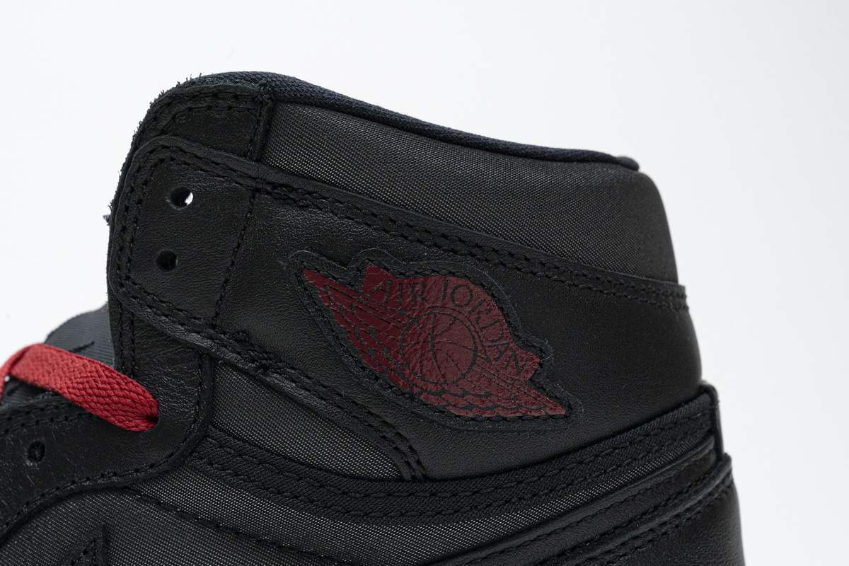 Jordan 1 Retro High Black Satin Gym Red