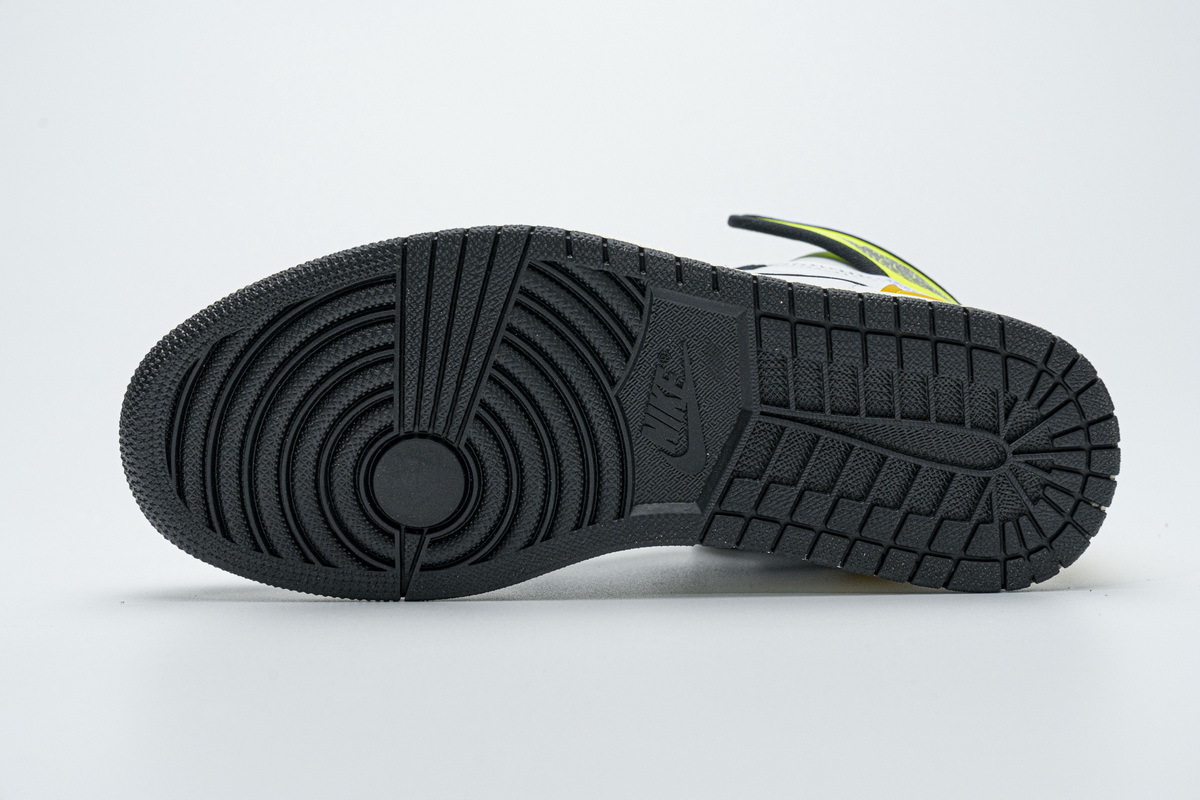 Jordan 1 Retro High White Black Volt University Gold