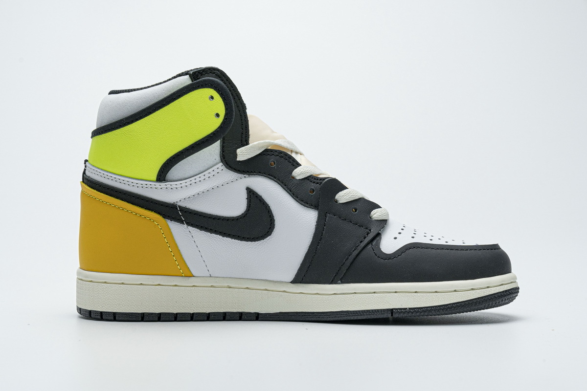 Jordan 1 Retro High White Black Volt University Gold