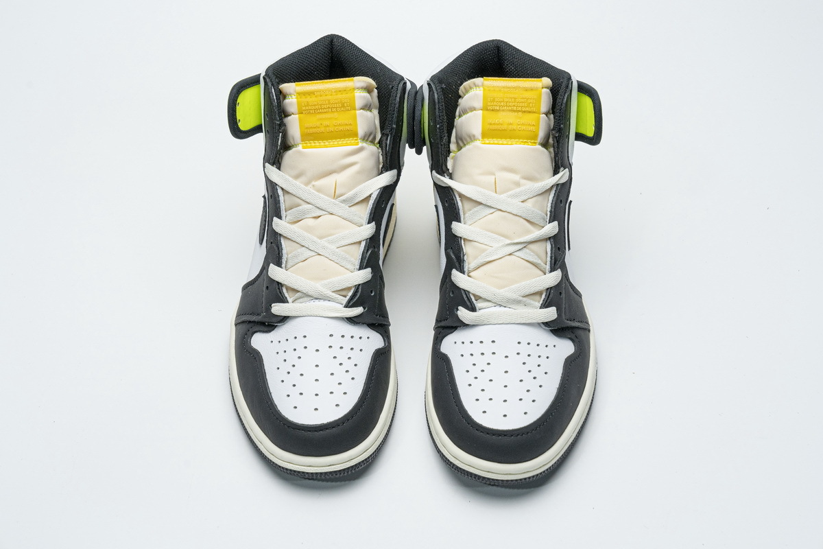 Jordan 1 Retro High White Black Volt University Gold