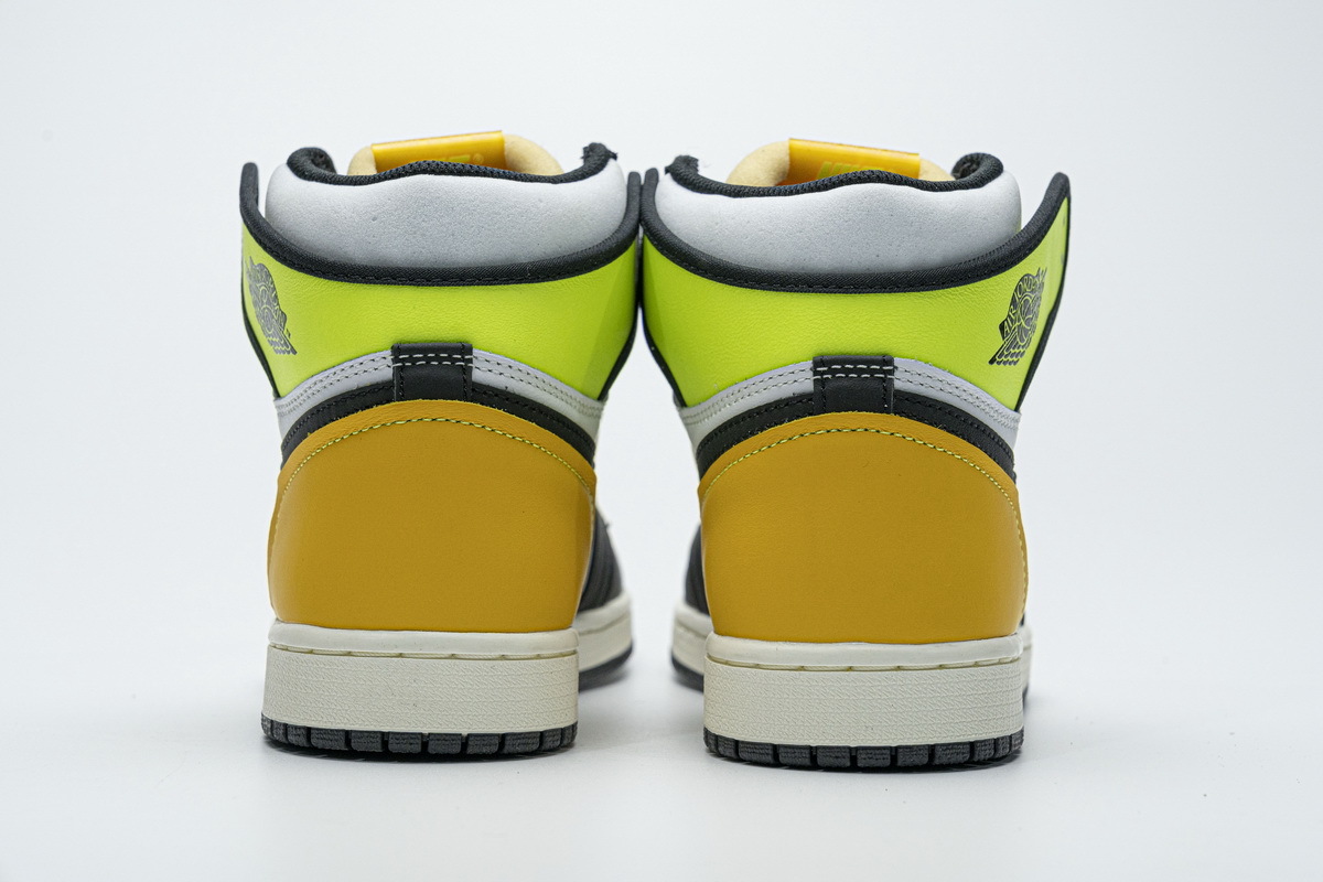Jordan 1 Retro High White Black Volt University Gold