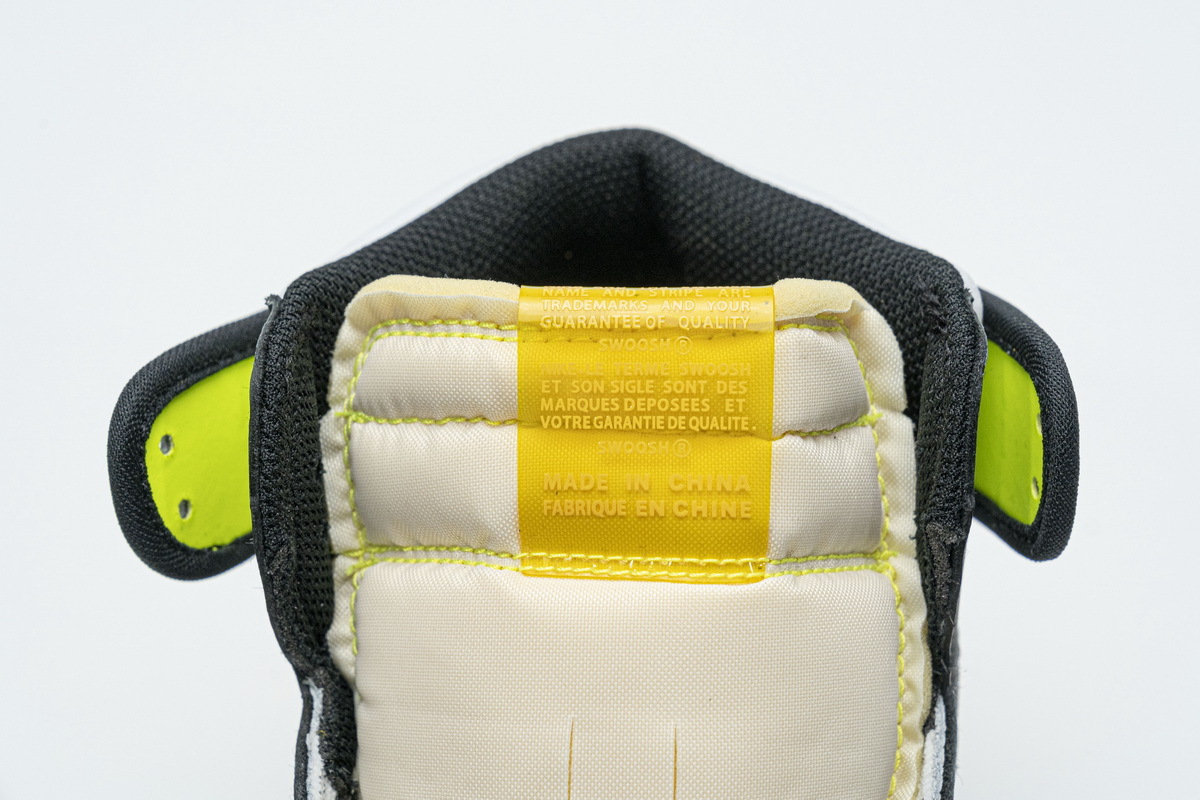 Jordan 1 Retro High White Black Volt University Gold