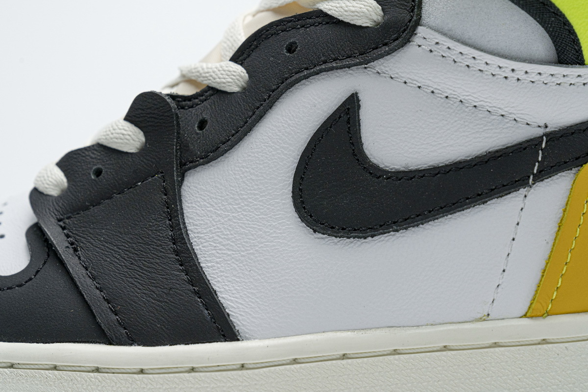 Jordan 1 Retro High White Black Volt University Gold