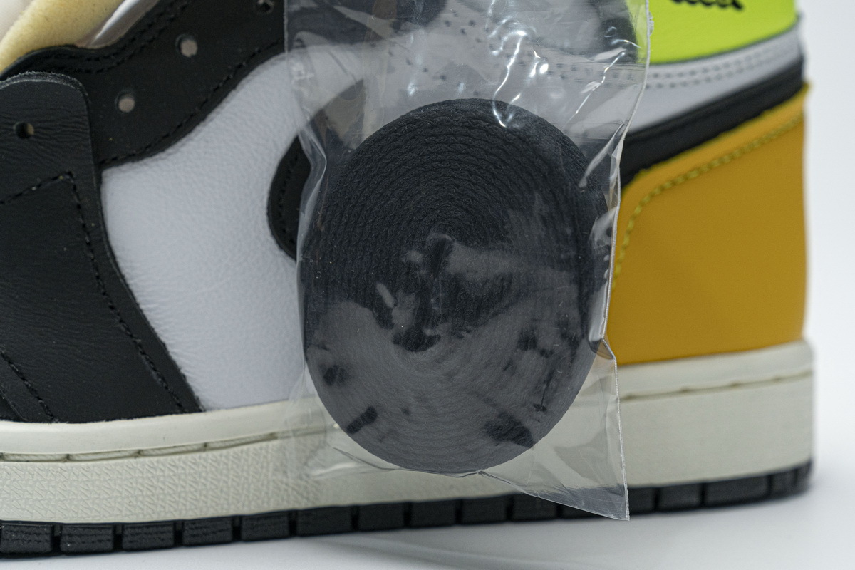 Jordan 1 Retro High White Black Volt University Gold
