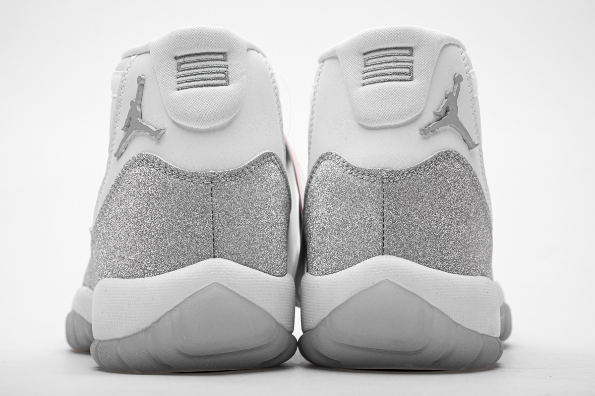 Jordan 11 Retro White Metallic Silver (Mid Quality)