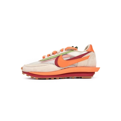 Nike LD Waffle sacai CLOT Kiss of Death Net Orange Blaze 01