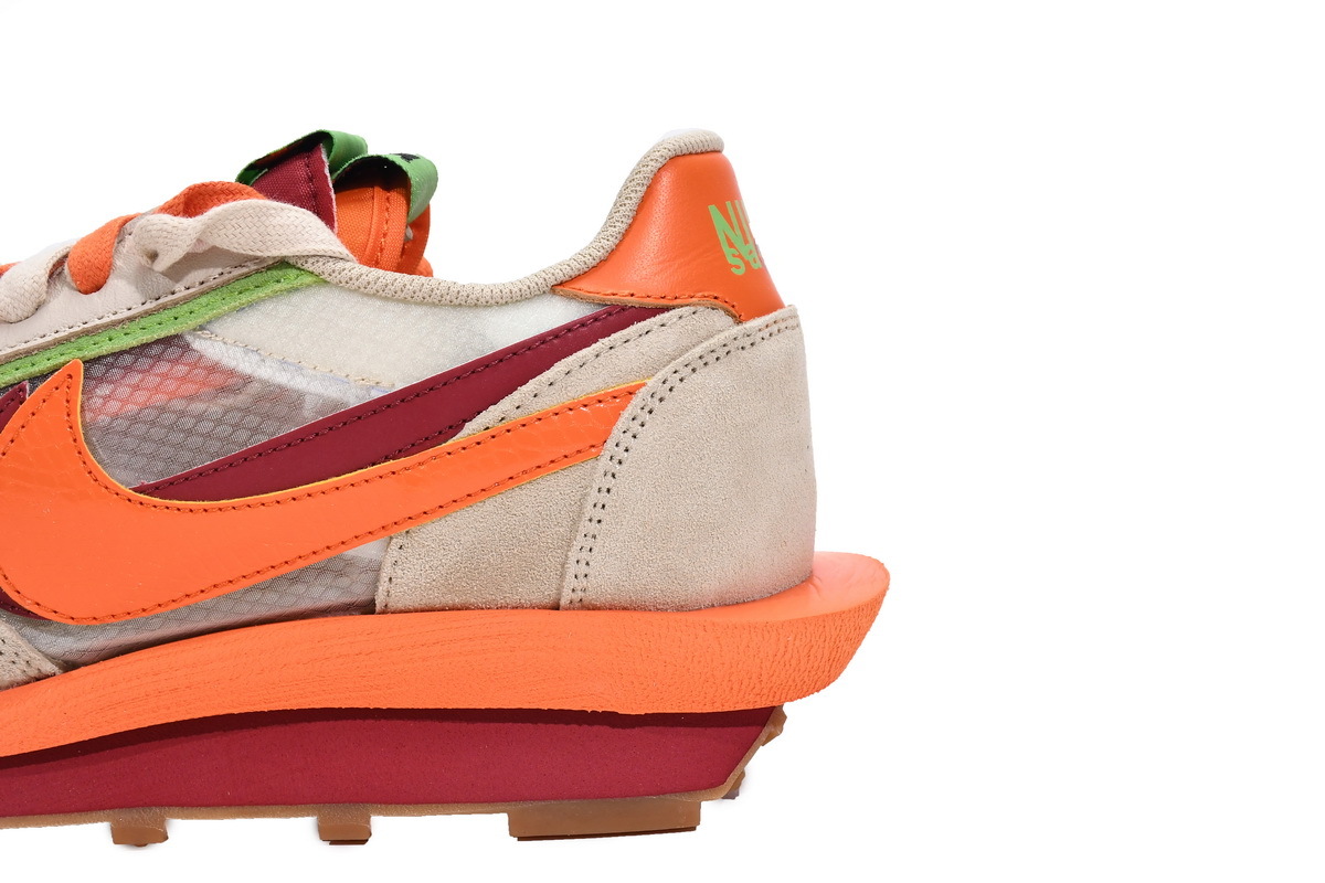 Nike LD Waffle sacai CLOT Kiss of Death Net Orange Blaze
