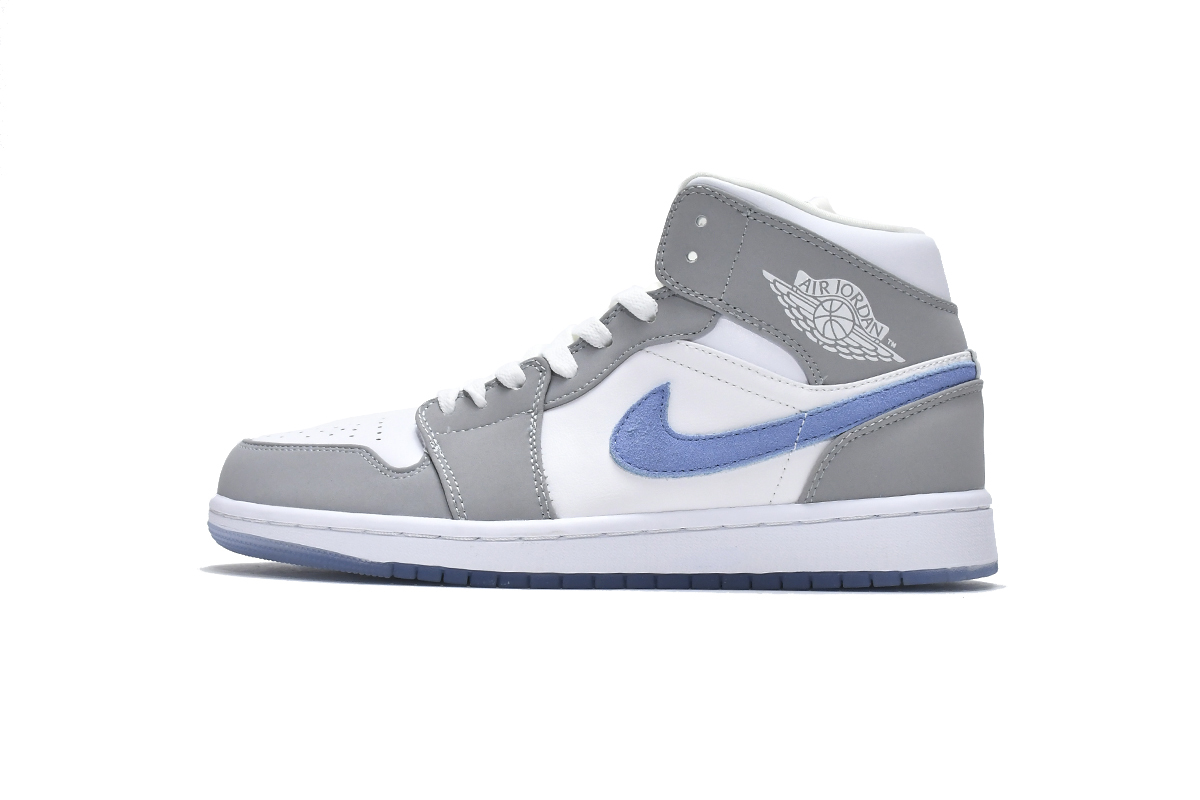 Jordan 1 Mid Wolf Grey Aluminum (Mid Quality)