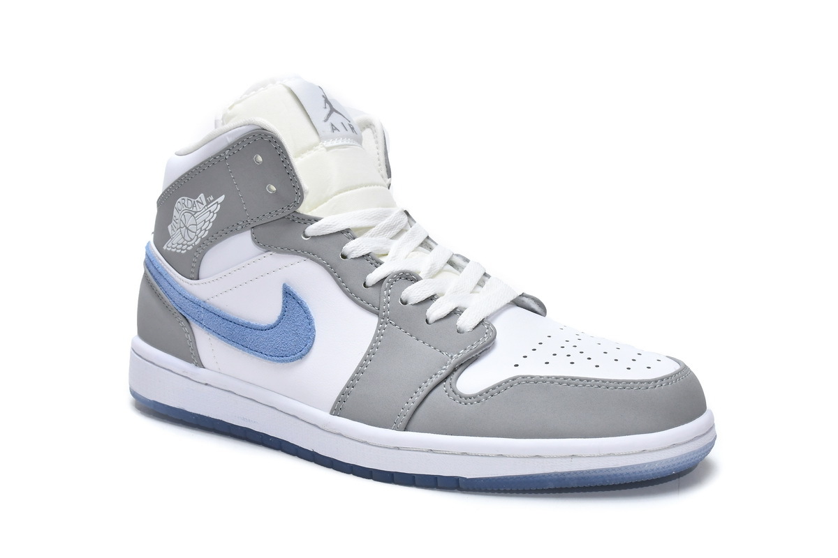 Jordan 1 Mid Wolf Grey Aluminum (Mid Quality)