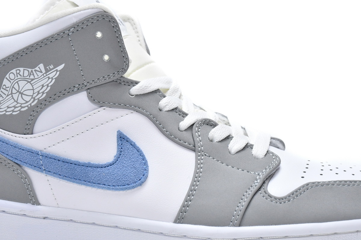 Jordan 1 Mid Wolf Grey Aluminum (Mid Quality)