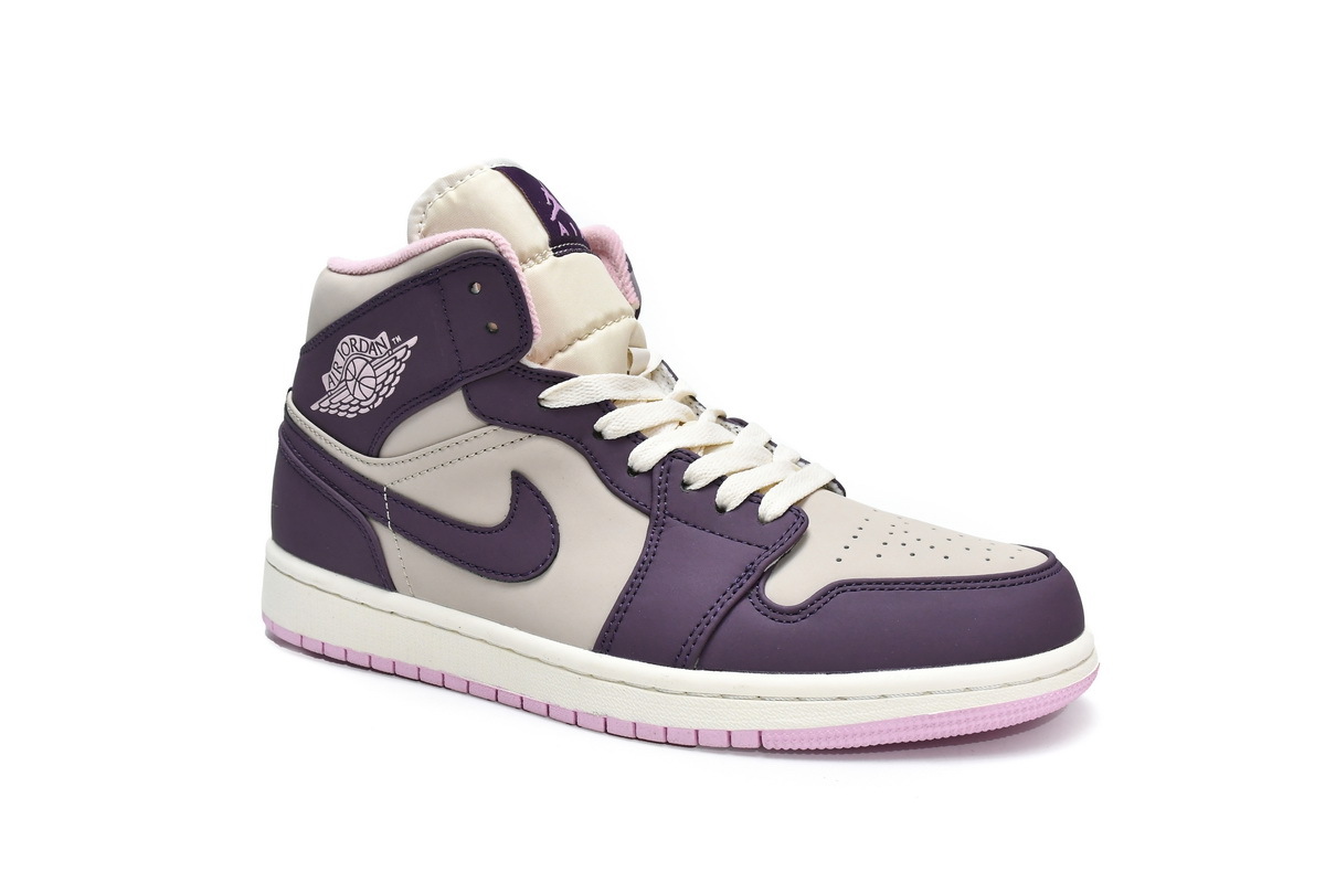 Jordan 1 Mid Pro Purple Desert Sand (GS) (Mid Quality)