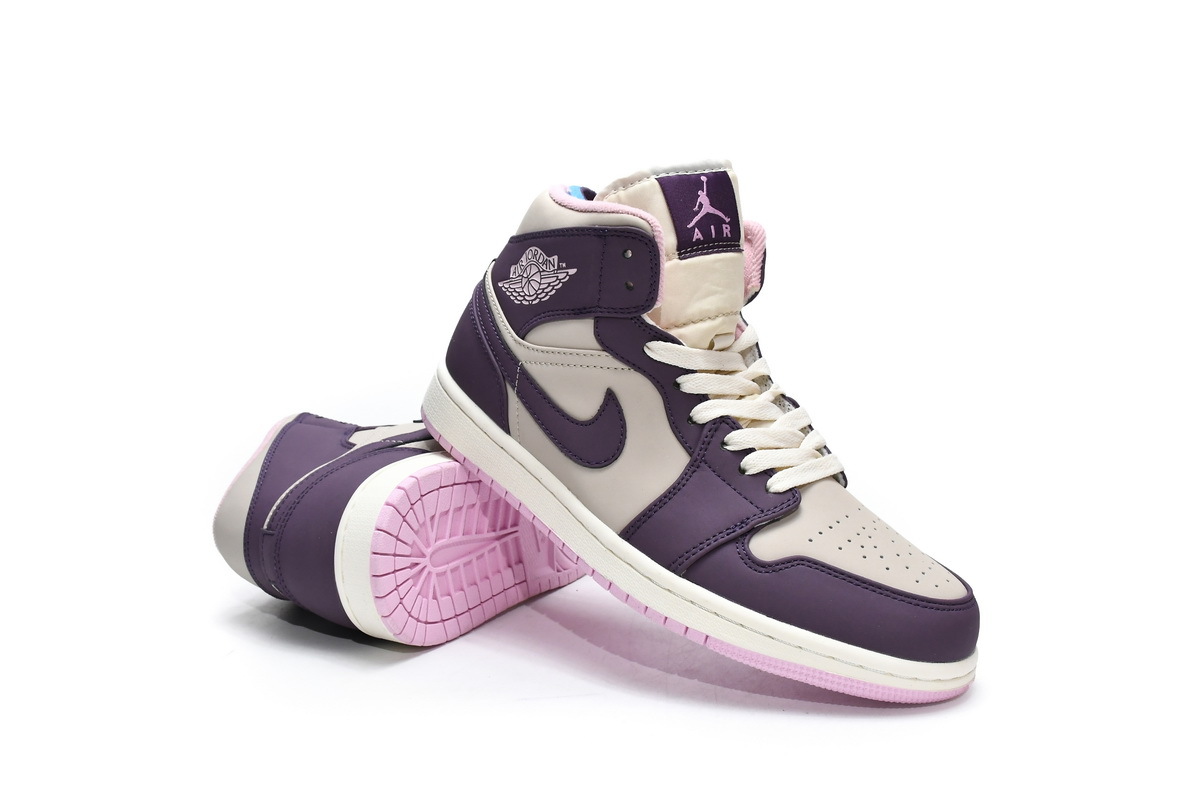 Jordan 1 Mid Pro Purple Desert Sand (GS) (Mid Quality)
