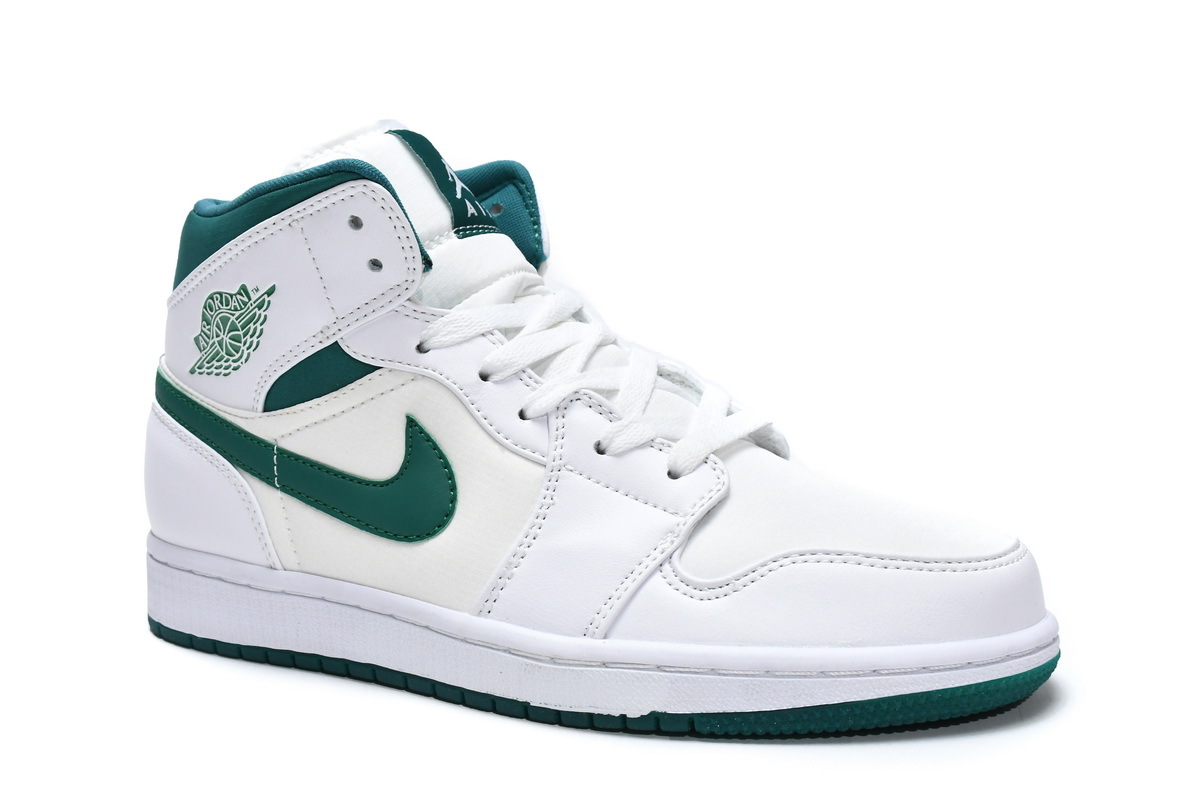 Jordan 1 Mid White Mystic Green (Mid Quality)