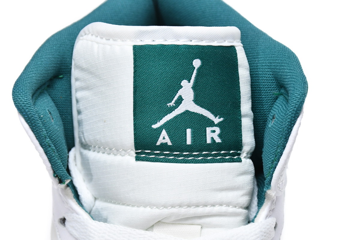 Jordan 1 Mid White Mystic Green (Mid Quality)