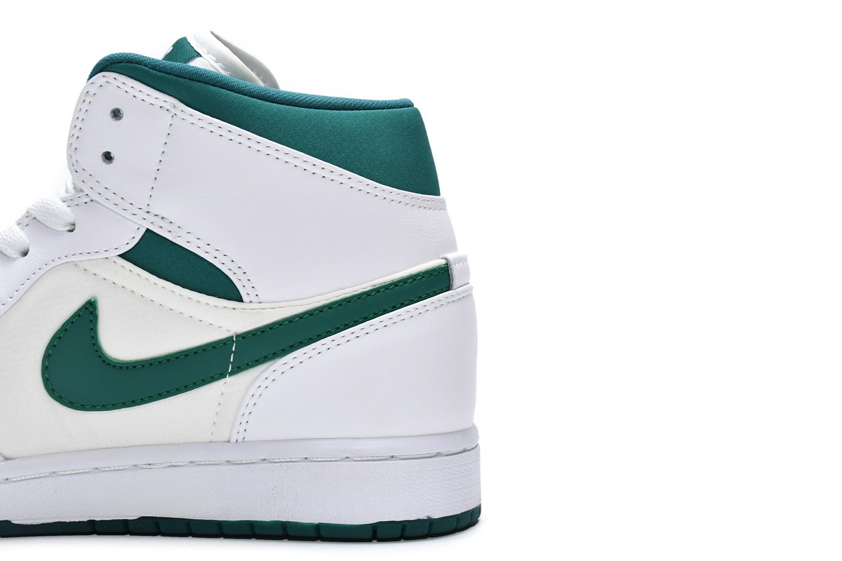 Jordan 1 Mid White Mystic Green (Mid Quality)