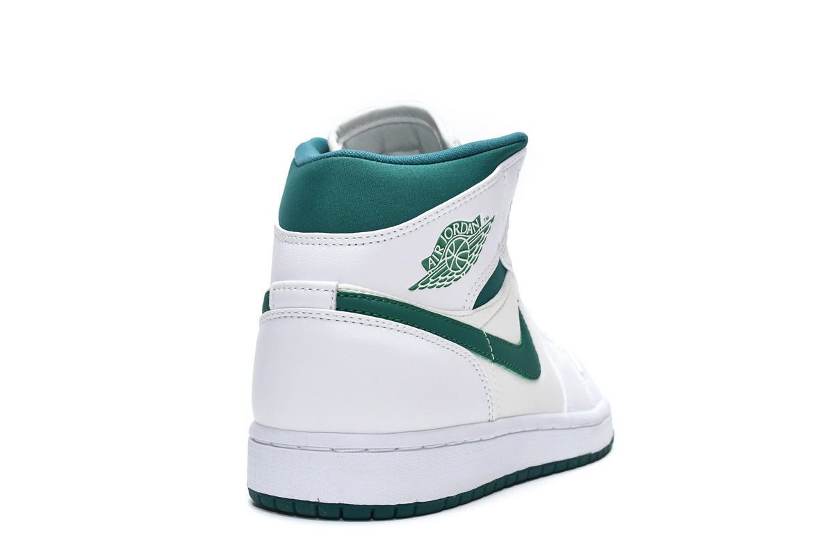 Jordan 1 Mid White Mystic Green (Mid Quality)