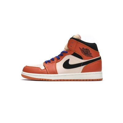 Jordan 1 Mid Team Orange Black (Mid Quality) 01
