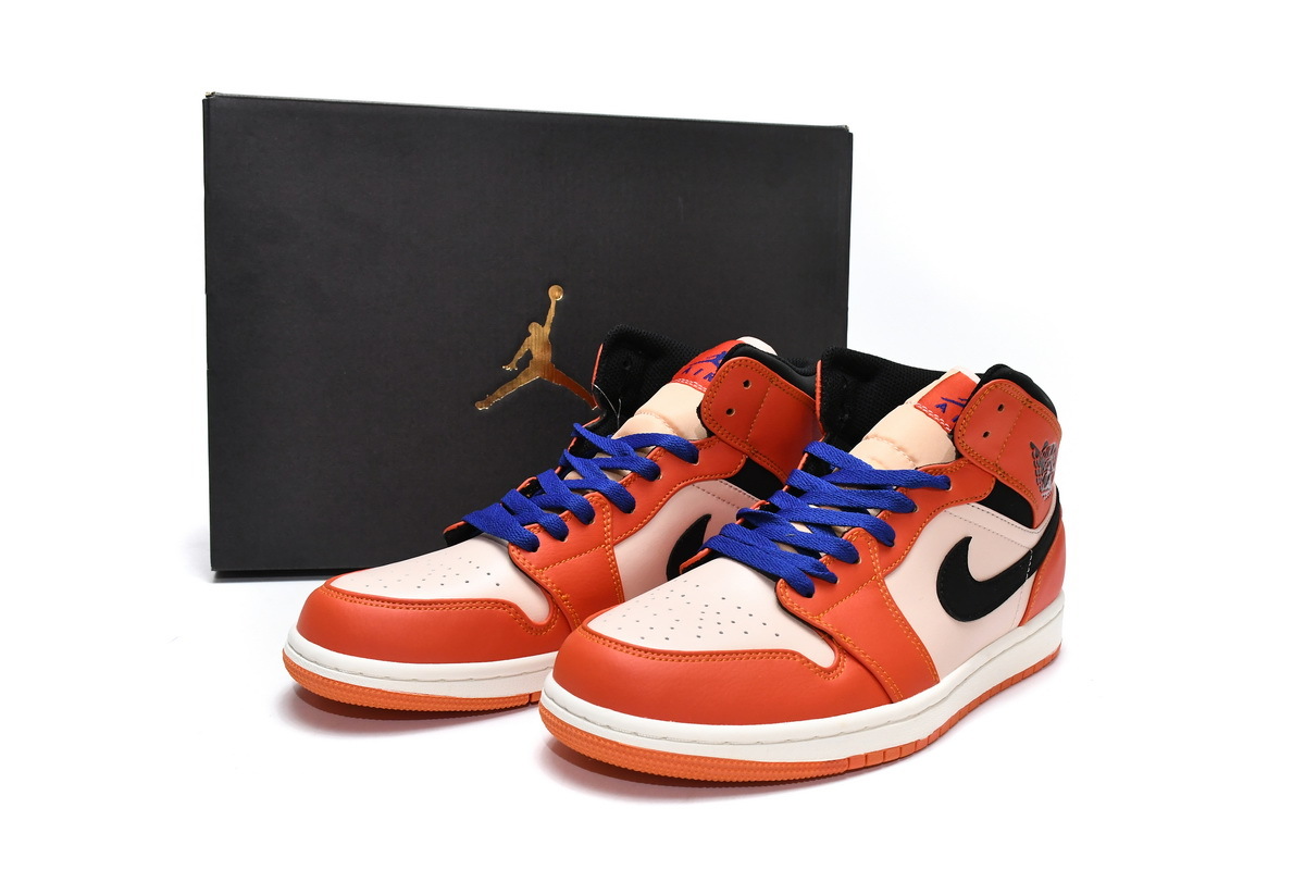 Jordan 1 Mid Team Orange Black (Mid Quality)
