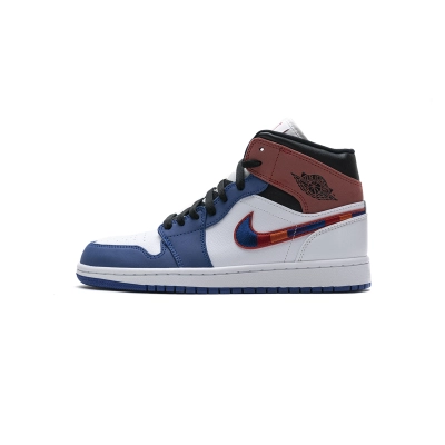 Jordan 1 Mid Multi-Color Swoosh (Mid Quality) 01