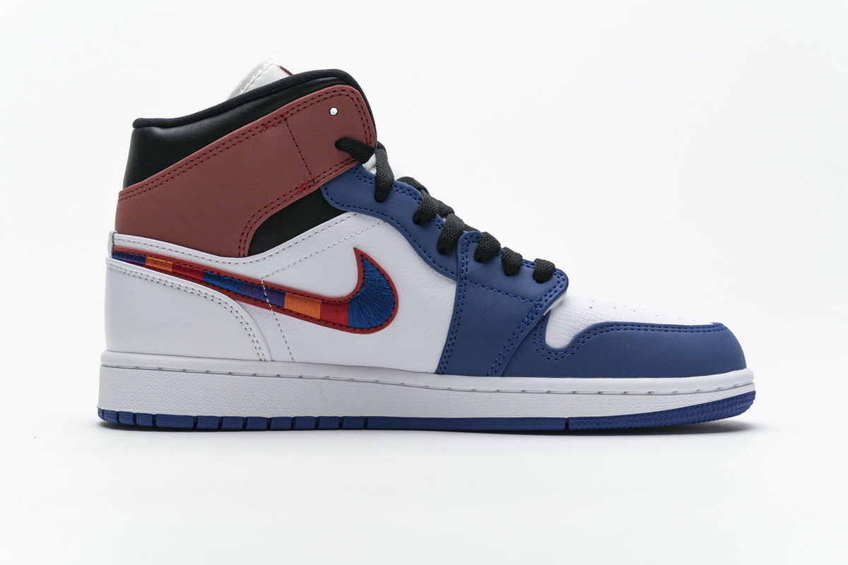 Jordan 1 Mid Multi-Color Swoosh (Mid Quality)