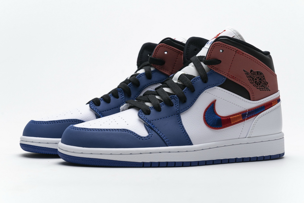 Jordan 1 Mid Multi-Color Swoosh (Mid Quality)