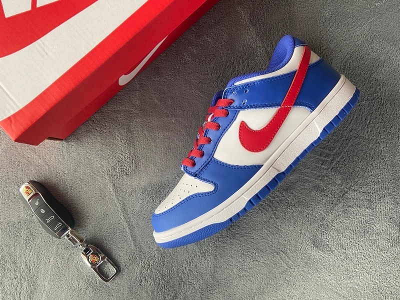 Nike Dunk Low Bright Crimson Game Royal (GS) (Cheap Sneakers)