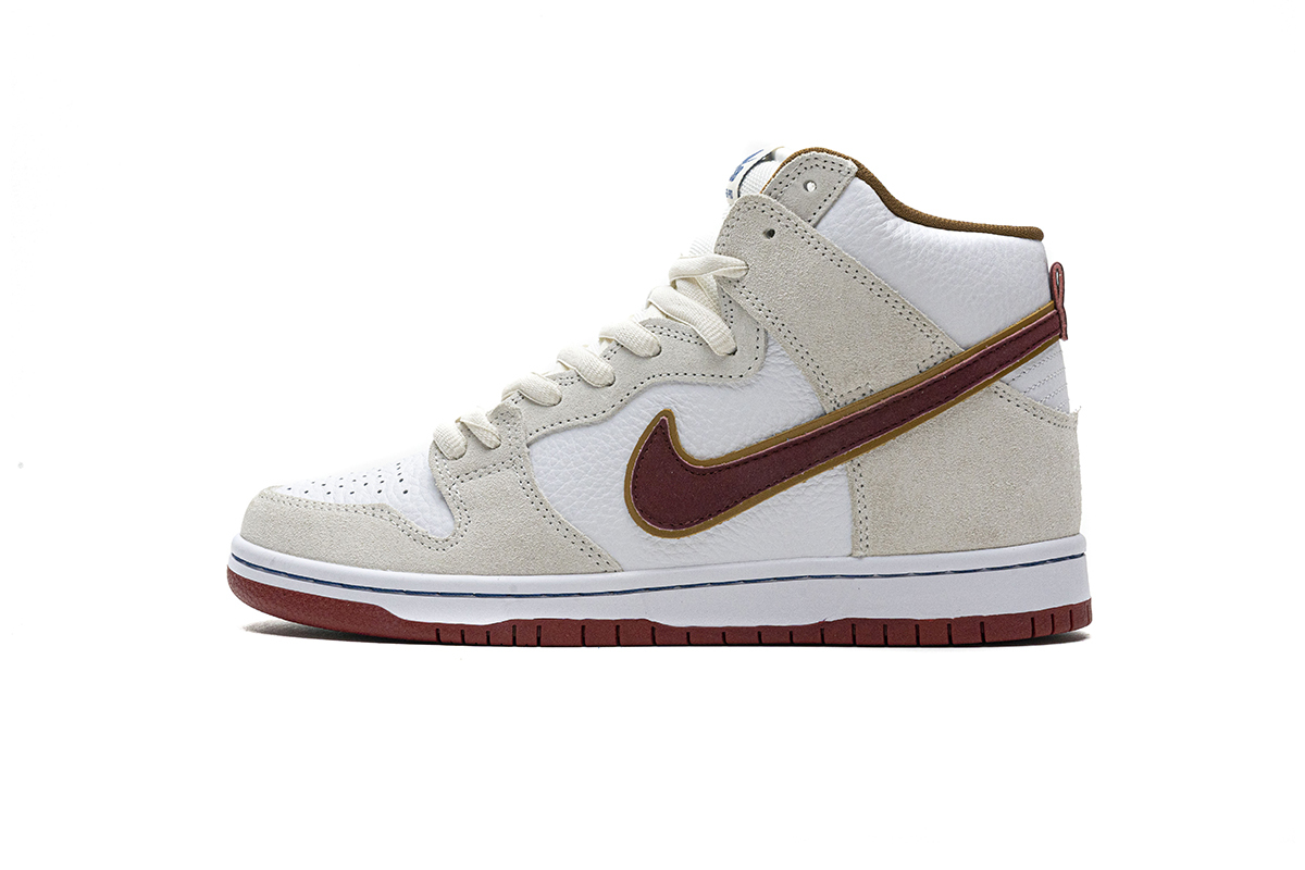 Nike SB Dunk High Sail Bright Crimson (Cheap Sneakers)