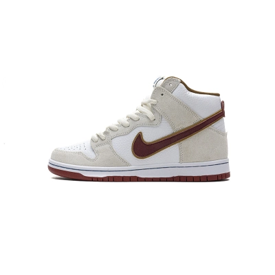 Nike SB Dunk High Sail Bright Crimson (Cheap Sneakers) 01