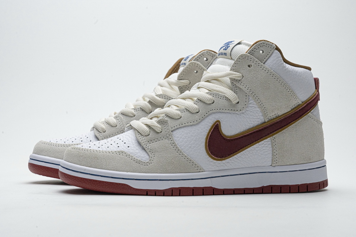 Nike SB Dunk High Sail Bright Crimson (Cheap Sneakers)