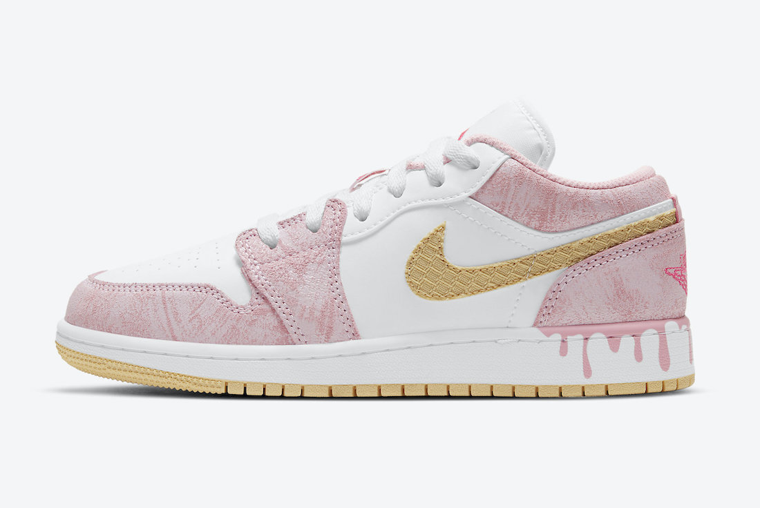 Jordan 1 Low Paint Drip (GS) (Cheap Sneakers)