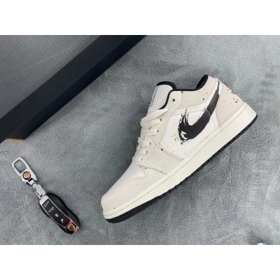 Jordan 1 Low SE Paint Splatter (GS) (Cheap Sneakers) 01