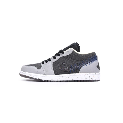 Jordan 1 Low SE Crater Black Grey (Cheap Sneakers) 01