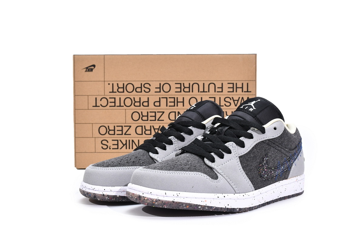 Jordan 1 Low SE Crater Black Grey (Cheap Sneakers)