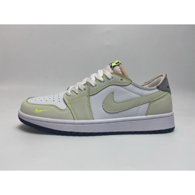 Jordan 1 Retro Low White Ghost Green Black (Cheap Sneakers) 01