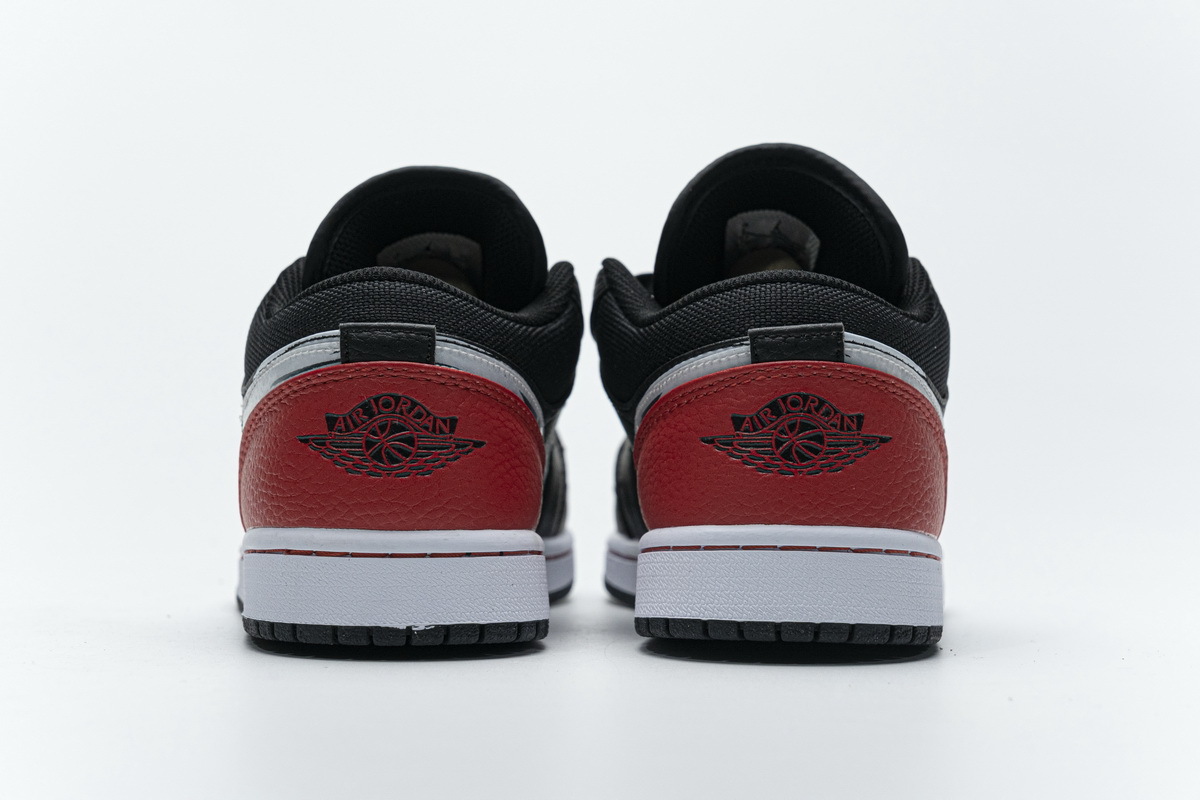 Jordan 1 Low Brushstroke Swoosh Black (Cheap Sneakers)