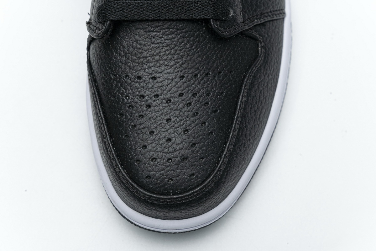 Jordan 1 Low Brushstroke Swoosh Black (Cheap Sneakers)