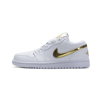 Jordan 1 Low White Metallic Gold (Cheap Sneakers) 01