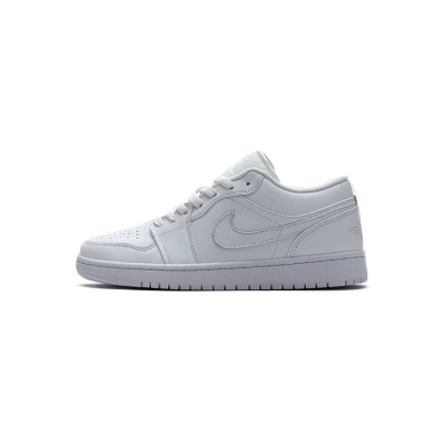 Jordan 1 Low Triple White Tumbled Leather (Cheap Sneakers) 01