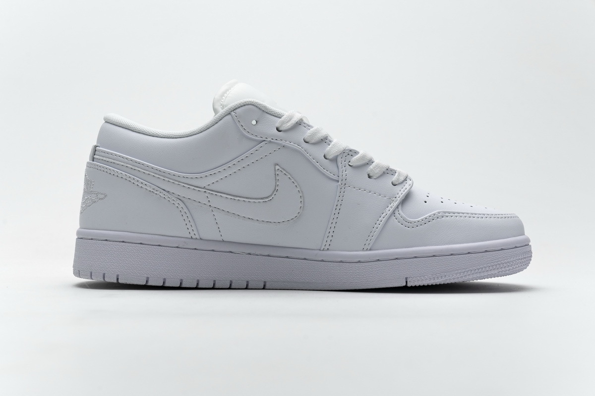 Jordan 1 Low Triple White Tumbled Leather (Cheap Sneakers)