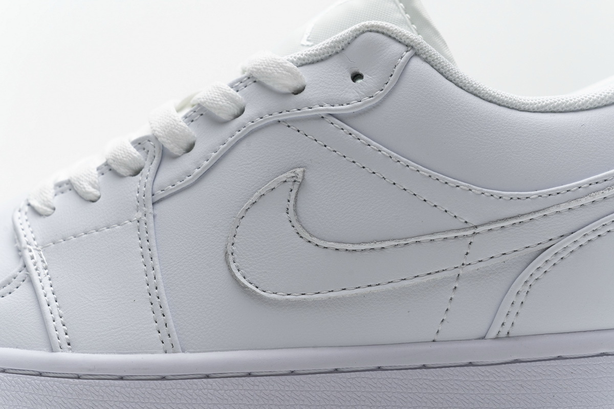Jordan 1 Low Triple White Tumbled Leather (Cheap Sneakers)