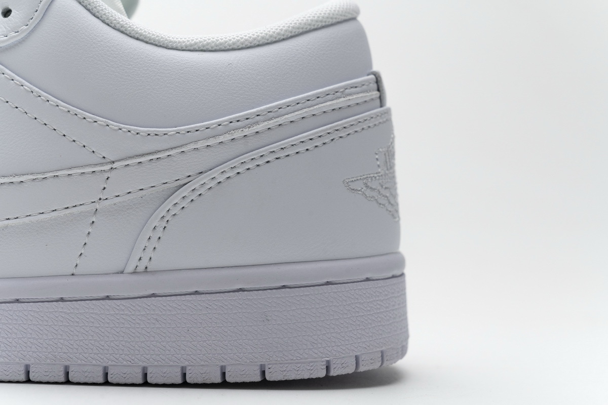 Jordan 1 Low Triple White Tumbled Leather (Cheap Sneakers)