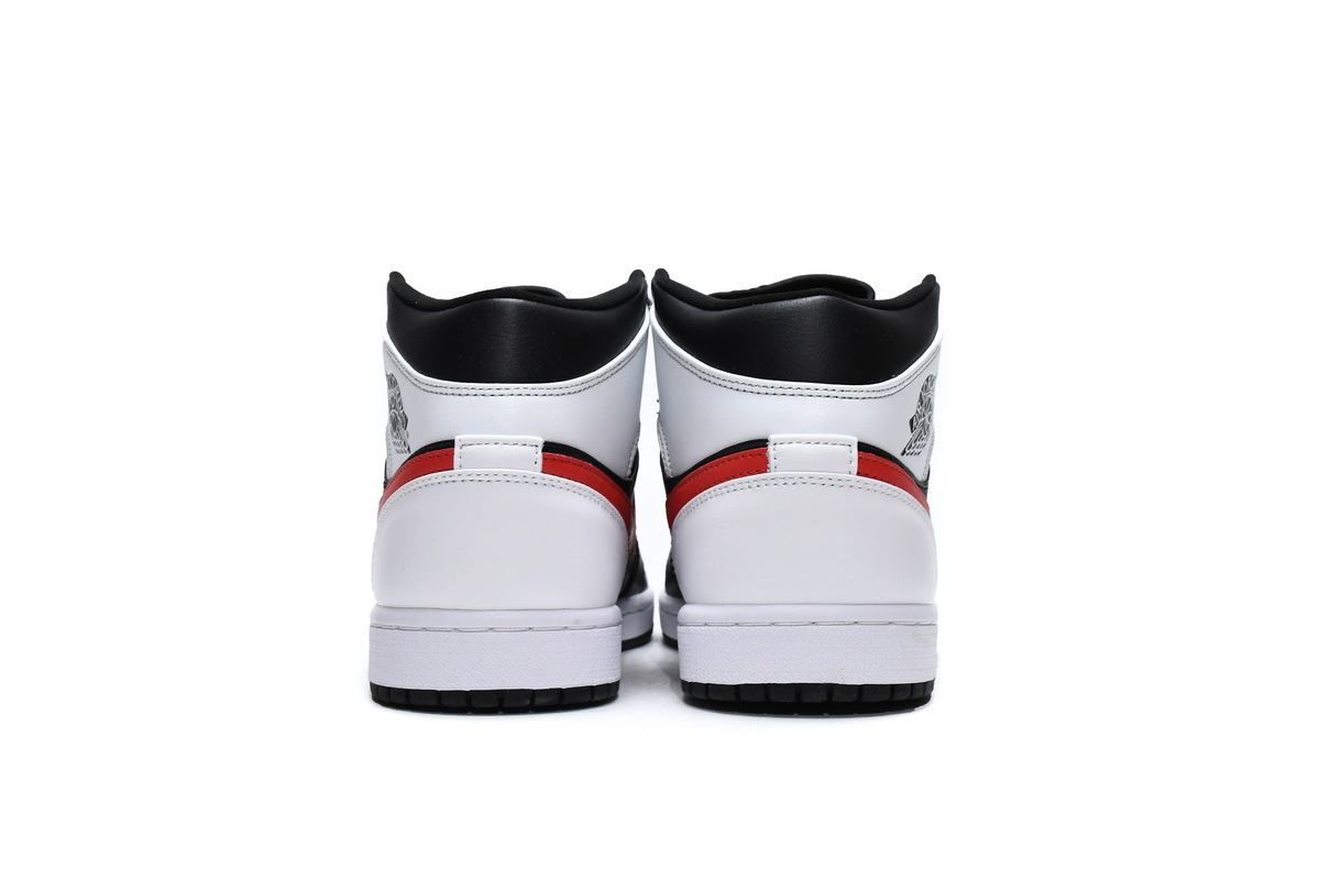 Jordan 1 Mid Black Chile Red White (Mid Quality)
