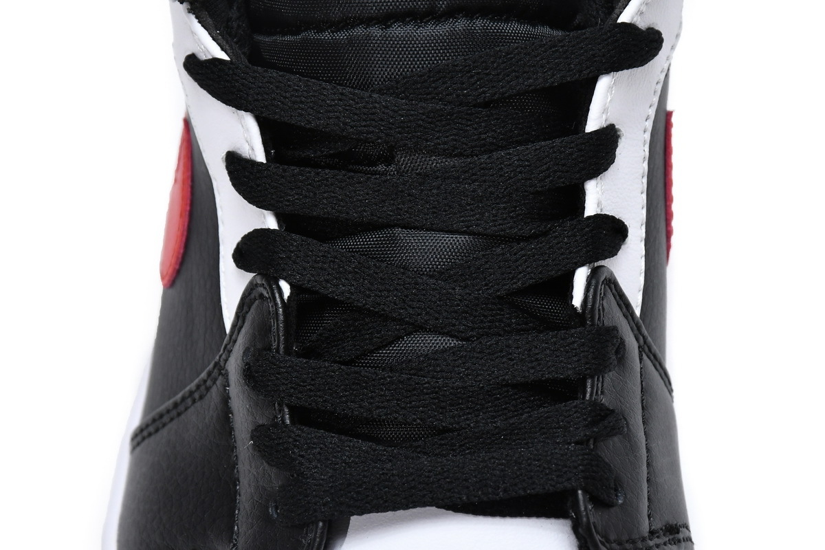 Jordan 1 Mid Black Chile Red White (Mid Quality)