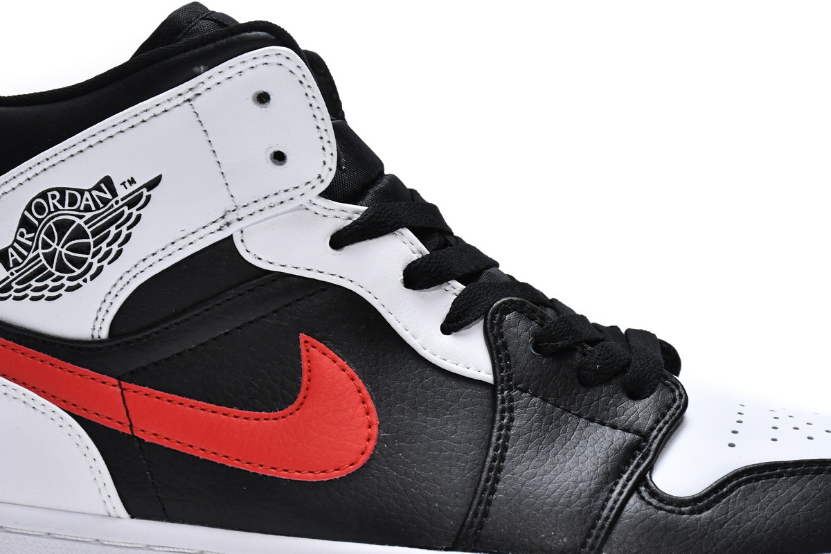 Jordan 1 Mid Black Chile Red White (Mid Quality)