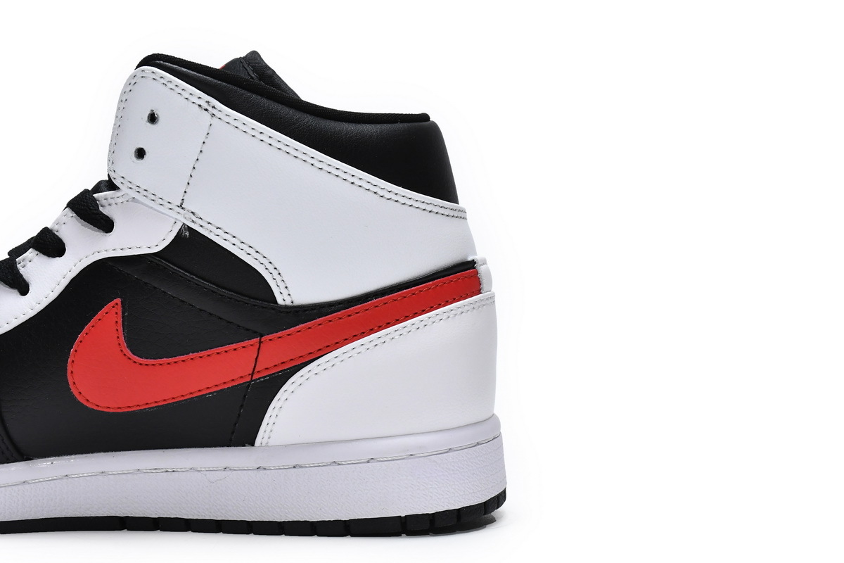 Jordan 1 Mid Black Chile Red White (Mid Quality)