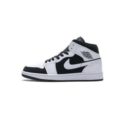 Jordan 1 Mid White Black (Mid Quality) 01
